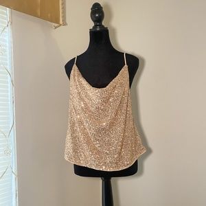 Gold Sequin Tank Top